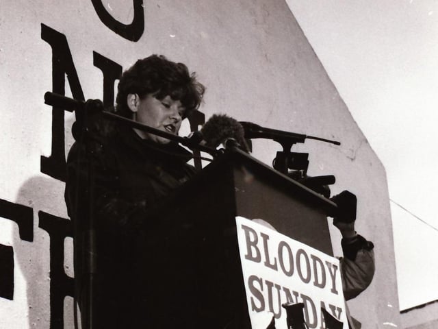 Scenes from the Bloody Sunday commemorative events in Derry in January 1996.
