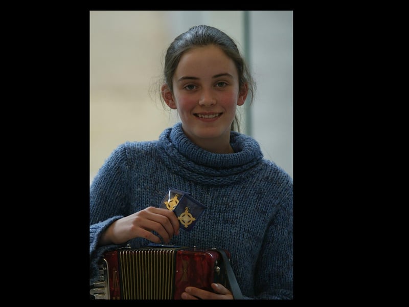 Sarah Lavery of Burnfoot who came first in the button accordion and the tin whistle 9 - 12 years. (2504JB74)