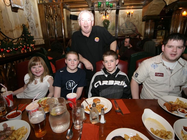 Mickey pictured with his grandchildren, Emma, Caolan, Andrew and Michael. 0006/JML
