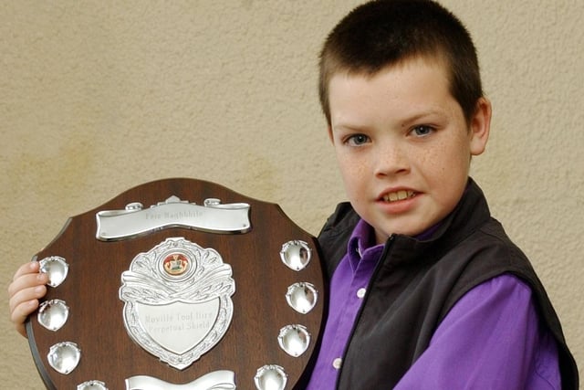 Dermot Ball from Redcastle, winners of the Boys Verse 8-10 years. (0605C37)