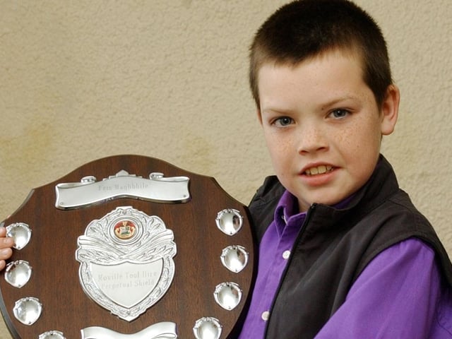 Dermot Ball from Redcastle, winners of the Boys Verse 8-10 years. (0605C37)
