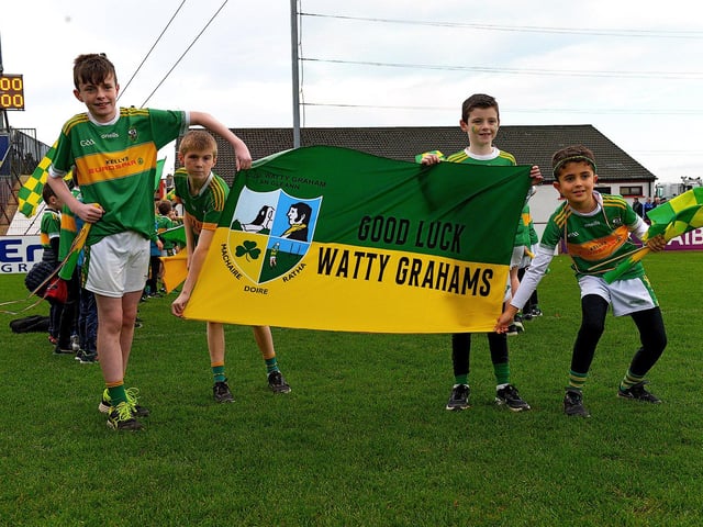 Glen fans at the Ulster Senior Club Championship quarter- final in Celtic Park on Sunday afternoon last. Photo: George Sweeney. DER2246GS – 036