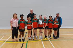 Chapel Road, winners of 2026 Cumann na mBunscol Girls' Indoor Gaelic football blitz at Foyle Arena. (Photo: Francis Mallon)