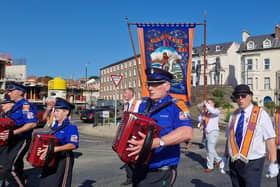 Hundreds of Derry Orangemen took part in the annual July Twelfth demonstrations in the city on Monday.
