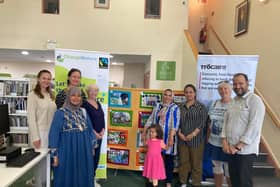 Pictured at the unveiling of the Threads for Corporate Justice Exhibition from Trócaire in partnership with IDP’s ChangeMakers Donegal to mark World Refugee Week; are (L-R): Olena Dzhos (IDP), Majida Alaskary, Kate O’Callaghan (ChangeMakers Donegal), Miriam Killeney, Nour Lhoub, Ilham Tizaoui, Maria Arram, Caroline Kuyper, Issame Elmotii who are members of Buncrana for All and Buncrana Community Welcome. The exhibition is on display at Buncrana Community Library, St. Mary';s Road Buncrana until the end of this week.