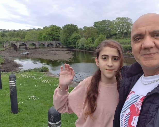 Mohamad with his daughter Banan who is about to enter first year at Thornhill College.