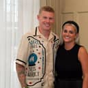 International footballer James McClean and his wife Erin pictured at a celebration for winning his 100th cap for Ireland held in Bishops Gate Hotel on Tuesday evening.  Photo: George Sweeney. DER2325GS – 038