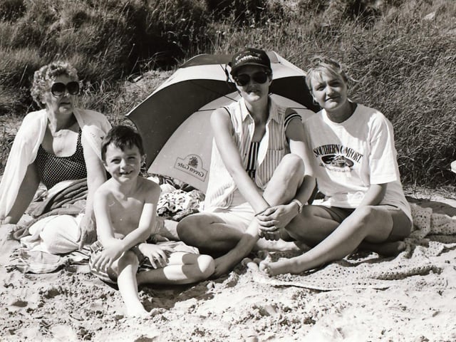 Soaking up the sun at Stragill in June 1995.