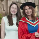 Roma Downey and her daughter Reilly Anspaugh during a visit to Derry to pick up an honorary degree of Doctor of Fine Art (DFA) at Magee in 2014.