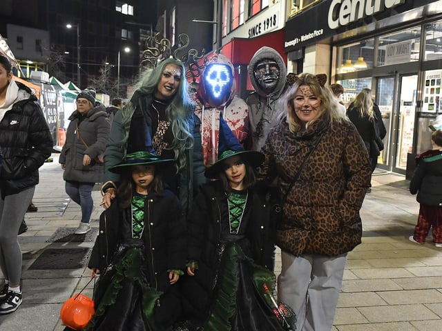 Revellers in costume at the Halloween festivities on Friday evening. Photo: George Sweeney