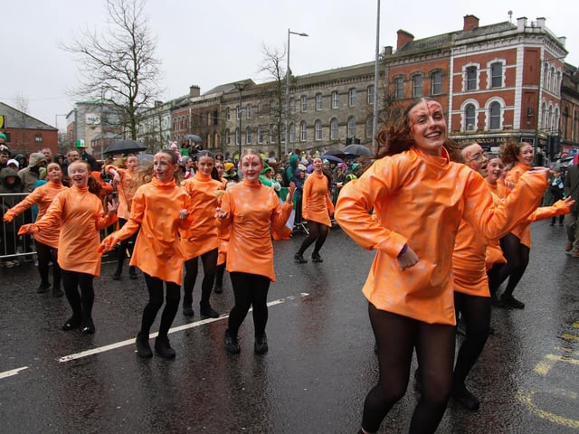 Dancers taking part in the St. Patrick’s Day Parade. (Photo - Deirdre Heaney, nwpresspics)