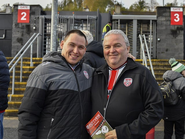 Fans arrive at the Brandywell for Derry City’s game against Shamrock Rovers. Photograph: George Sweeney