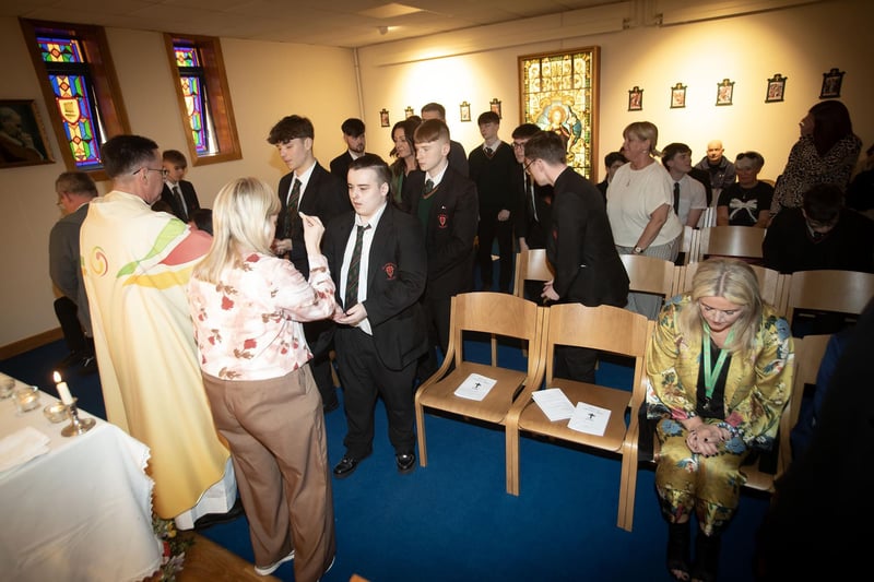 Students receiving Communion at the St. Joseph's Boys School Annual Year 14 Leavers Mass on Thursday last. (Photos: Jim McCafferty Photography)