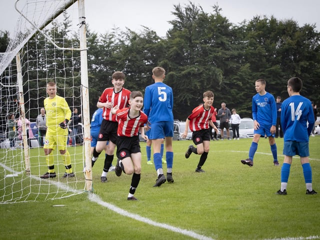 Action from Wednesday's Foyle Cup u-13 group game between Tristar and Ballinamallard, at Central, Templemore. (Photos: Jim McCafferty Photography)