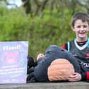 Ferdia Durkan from Strathfoyle with his mended Squishmallow.