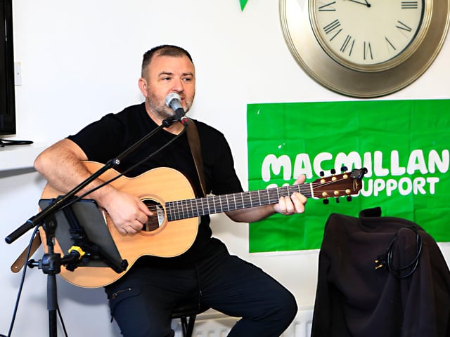 Music by Chris Wilson at the Macmillan Coffee Morning held in House in the Wells. (Photo - Tom Heaney, nwpresspics)