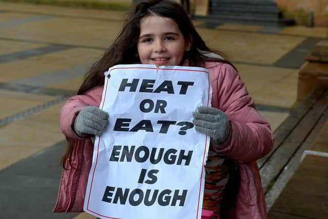 Erin McLaughlin was at the Derry Against Fuel Poverty rally in Guildhall Square. Photo: George Sweeney. DER2206GS – 141