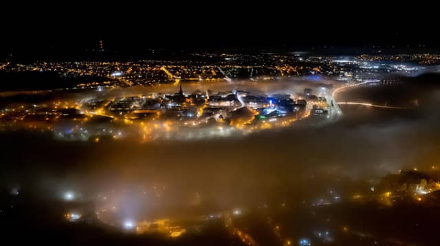 A series of pictures of the Thursday morning's fog above the city of Derry. Pictures by Ronan Mc Monagle Photography