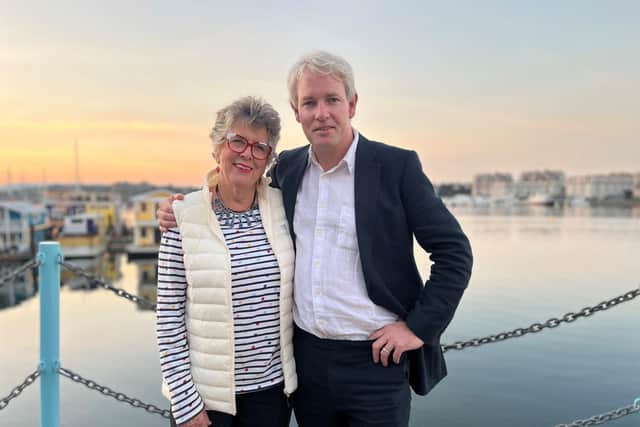 Dame Prue Leith with her son, the Tory MP for Devizes, Danny Kruger