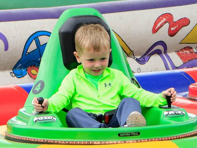 4 years Aodhan on one of the bumper cars at the St Brigid’s Heart of Community Festival on Saturday. (Photo - Tom Heaney, nwpresspics)