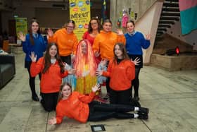 Pictured at the recent launch of the Millennium Forum’s Interact Youth Arts Festival are:  Karen Sullivan, Business Development Officer (Millennium Forum), Luke Cooper (Culmore Community Partnership), Karl Bradley, Marketing Executive (Budget Energy), Mayor of Derry/Strabane Cllr Ruairi McHugh, Catriona and Catherine Coyle – (YMCA Drumahoe), Mags Anderson, Education Officer/Festival Director (Millennium Forum), Eimear and Kayla (Youth Forum members).