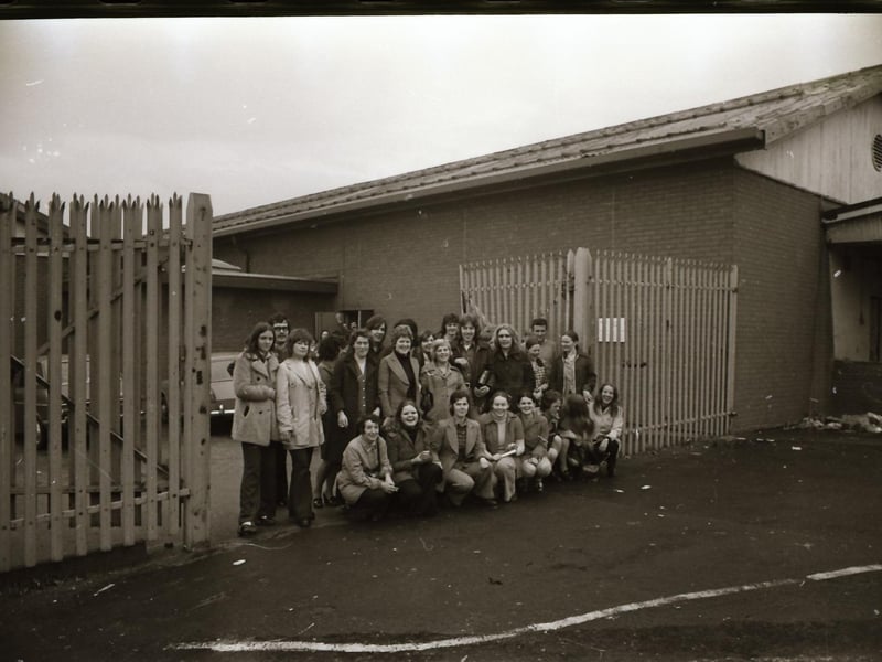 Workers at the Essex factory in Derry on strike.