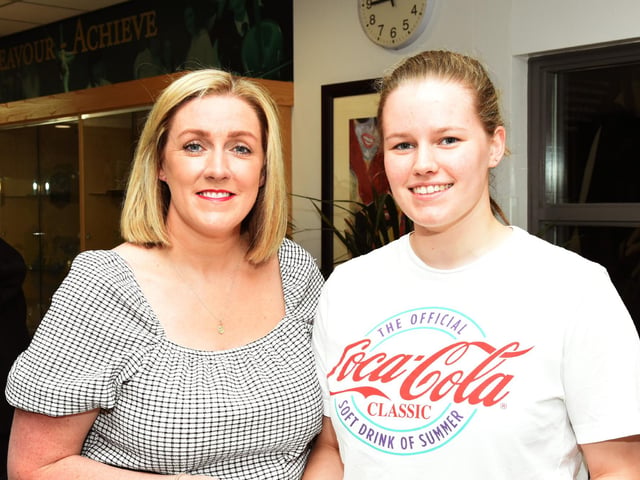 St Cecilia's College student, Jessica McGuinness, with her mum Lisa.