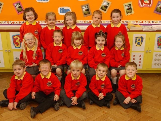 Primary 1 pupils from Ballougry Primary School. (2609PG23):20 years on: Young people across Derry and Donegal starting school in September 2003