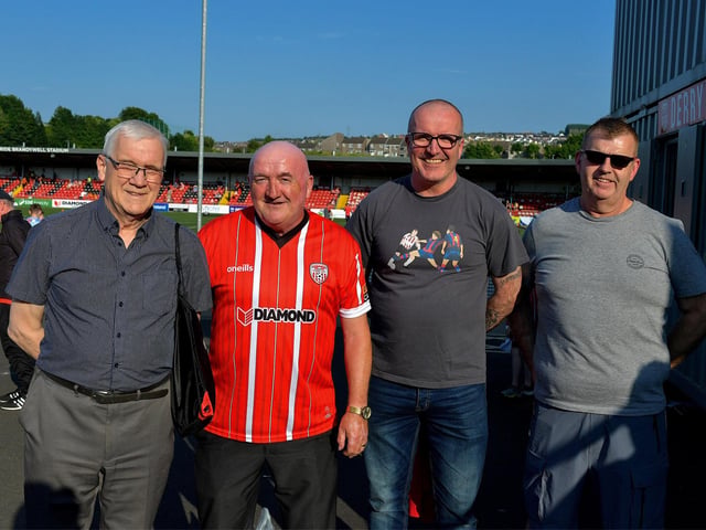 Fans in the Ryan McBride Brandywell Stadium for the Derry City versus Bohemian game on Friday evening. Photo: George Sweeney. DER2322GS – 121
