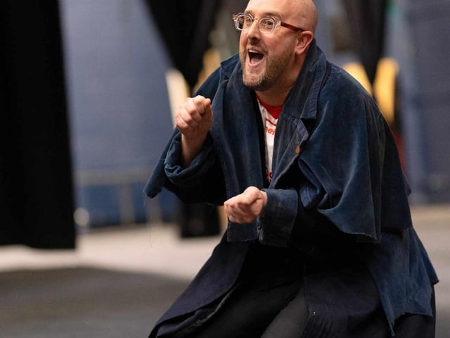 Kieran Connor as Fagin in LMS' production of Oliver! which runs in the Millennium Forum from March 20-23.
