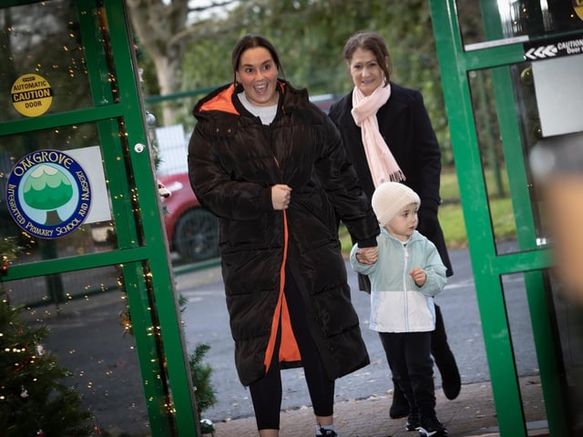 Another of the happy faces coming across the doors at Oakgrove Integrated Primary and Nursery School's Open Day on Thursday last. (Photos: Jim McCafferty Photography) : .