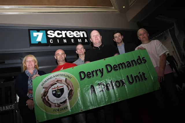 Group pictured several years ago at the Brunswick Superbowl Cinema for the launch of the Detox Film/Documentary. DER1615MC0113