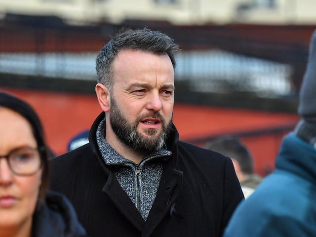 Colm Eastwood MP attended the annual Bloody Sunday service held on Sunday morning. Photo: George Sweeney
