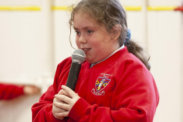 This young St Eugene's PS pupil gets to ask the important questions to Derry City players ahead of the FAI Cup Final.