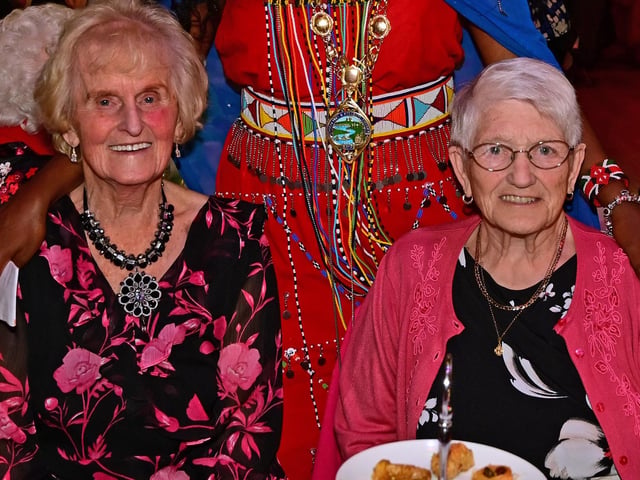 Evelyn Nelson and Pat Green from the Waterside at the mayor's Afrobeat Tea dance in the Guildhall.
