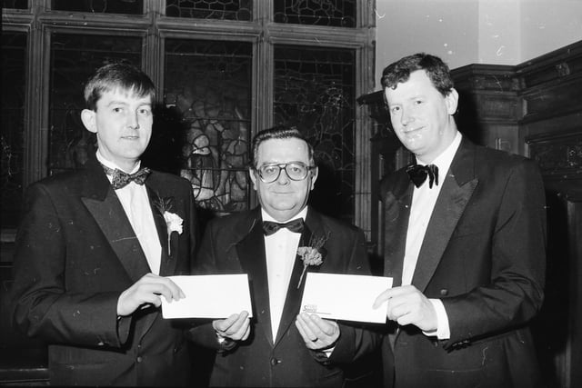 A group at the mayor's charity ball in the Guildhall.
