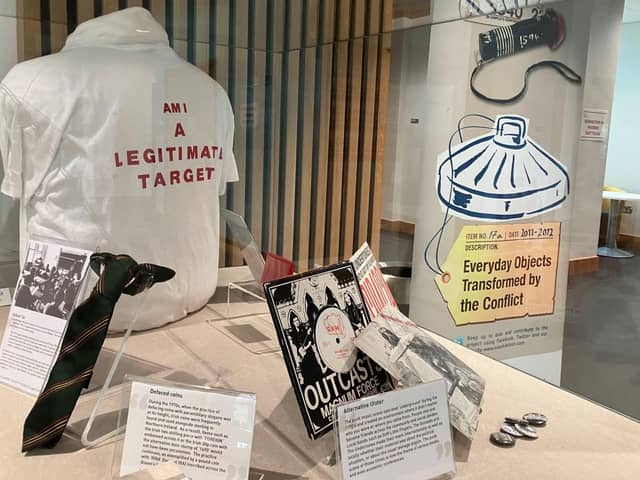 ‘Everyday objects transformed by the conflict’ showcasing objects that offer a glimpse into the lives and memories of those who lived through conflict runs at Magee College until November 15.
