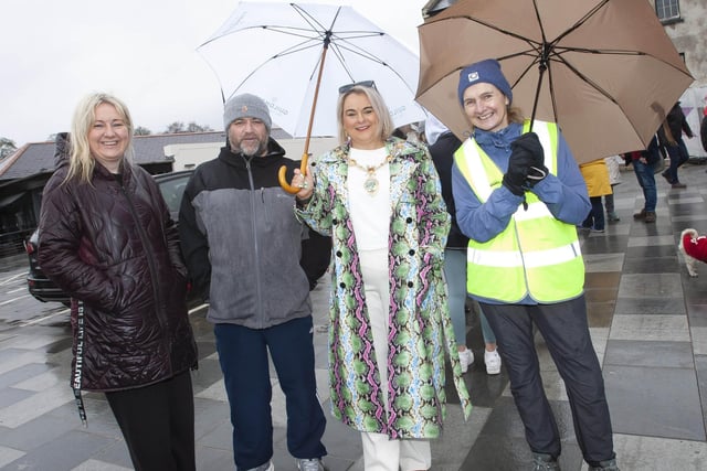 Pictured at Saturday’s Ruby’s Walk with the Mayor, Sandra Duffy, are from left, Mary Durkan, Gary Donnelly and Josie Nugent.