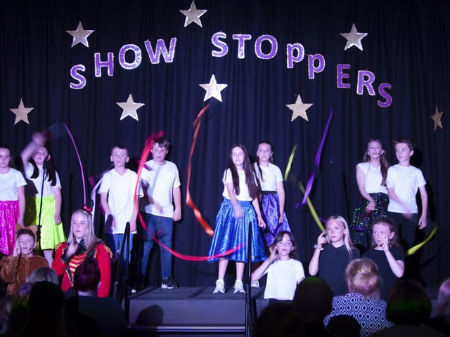 Another of the scenes from the colourful Steelstown’s Primary 7 ‘Showstoppers’. (Photos: Jim McCafferty Photography)