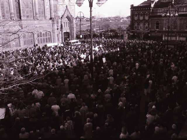 Peace Rally held at the Guildhall Square back in 1996.