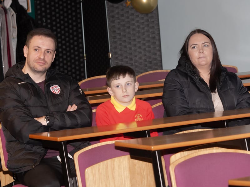 The O'Doherty family enjoying the 'drama' at St. Joseph's Boys School on Tuesday evening.