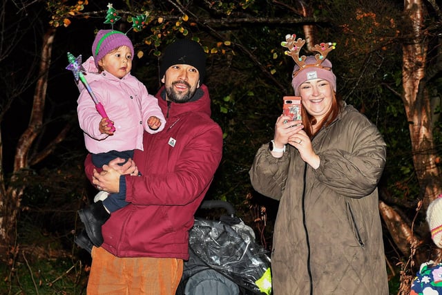 Families gather for the Elf Parade prior to the Christmas Lights switch on at the Community Hub on Friday night. Photo: George Sweeney