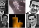 The victims of the Annie's Bar massacre: top l-r: Frank McCarron, Michael McGinley and Barney Kelly; bottom l-r Charles Moore and Charles McCafferty.