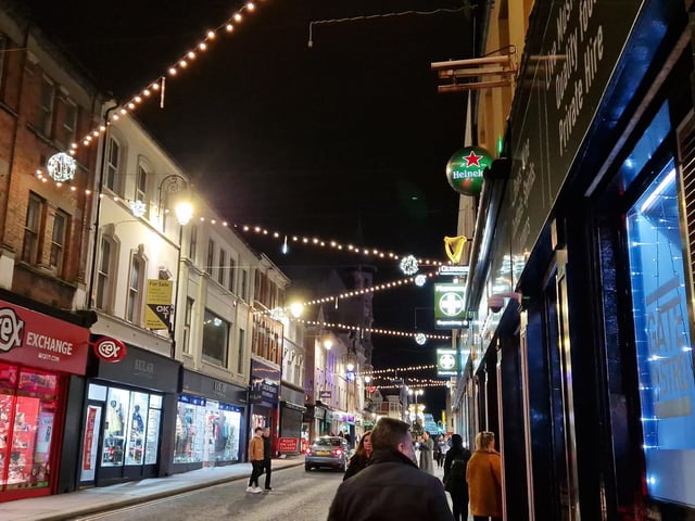 Christmas lights around Derry, bringing in the festive cheer.