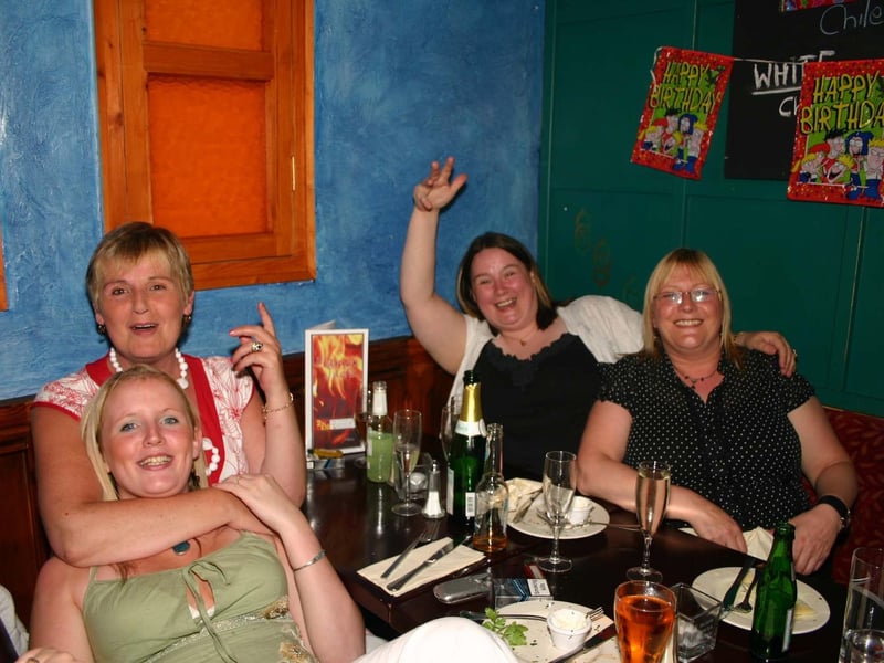Having fun at the party are L/R,Tonya, Chiree, Annmarie and Olive. 4842/dd