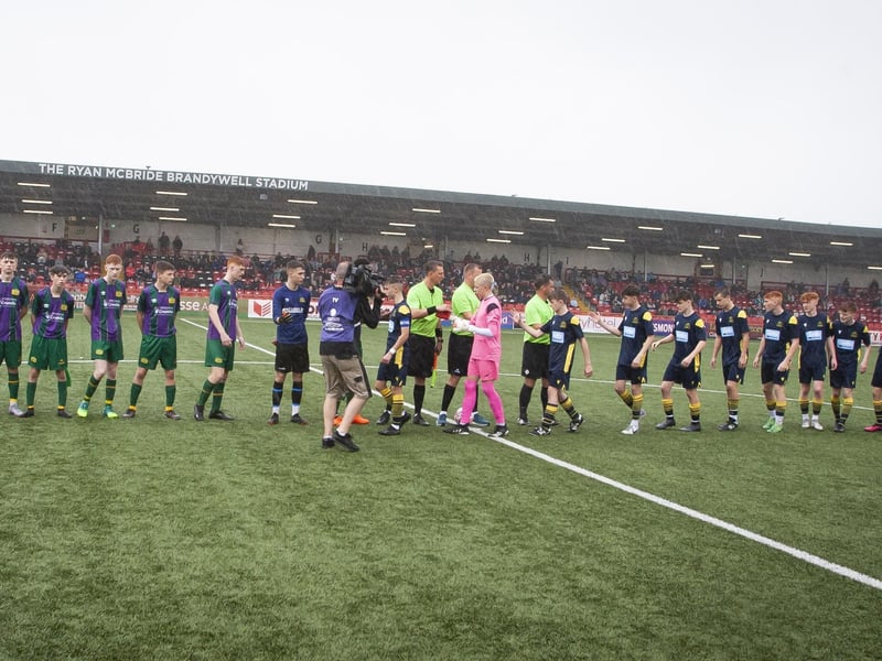 Don Bosco's and Lourdes Celtic in U16 final.