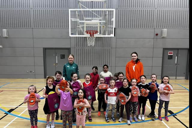 Irish internationals Maria Kealy & Emma Gribben who visited North Star Warriors Basketball Club recently as part of women in sport week