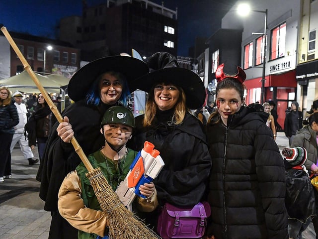 Revellers in costume at the Halloween festivities on Friday evening. Photo: George Sweeney