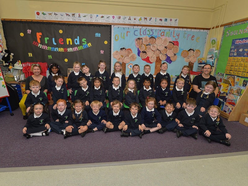 Mrs Kivlehan’s (right) P1 class at Good Shepherd Primary School. Included is Mrs Bailey classroom assistant.