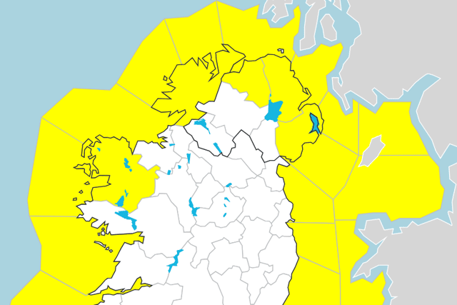 A status yellow wind warning for Donegal has taken effect while a similar alert for Derry will become active in the early hours of Tuesday.